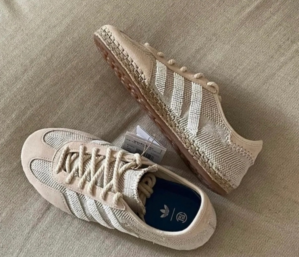 CLOT 聯名 adidas Gazelle 米色 奶茶 低幫 板鞋 男女同款 originals 潮流休閒鞋 舒適 百搭 球鞋 Jun25