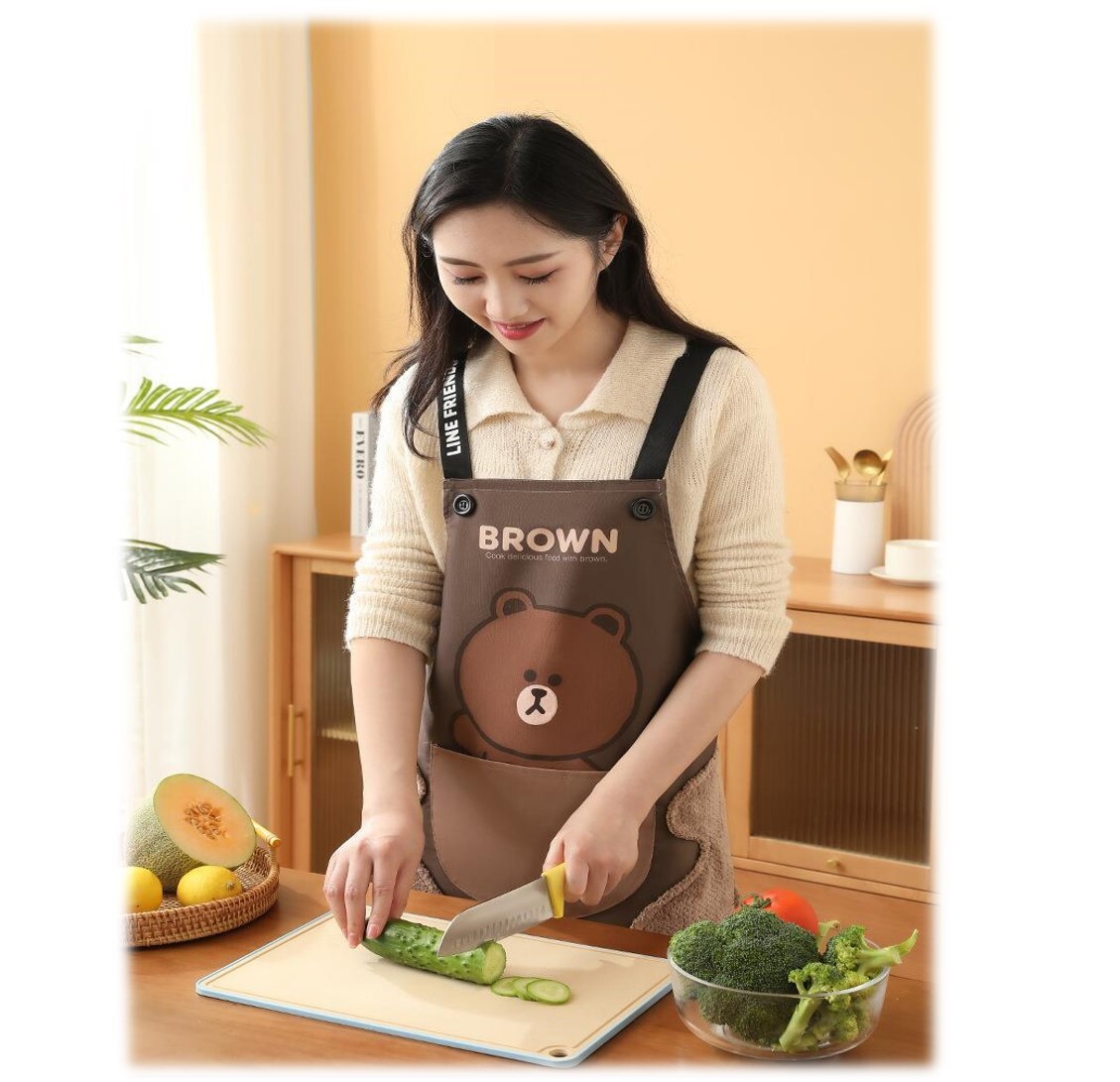 LINE FRIENDS| 成人圍裙-Brown