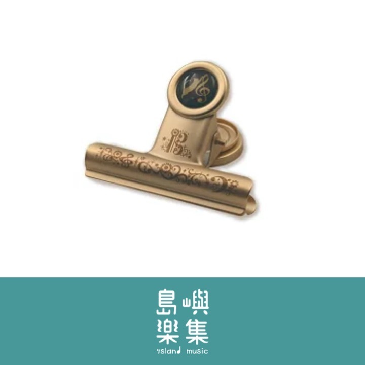 鋼製磁鐵夾 金色 音樂與貓