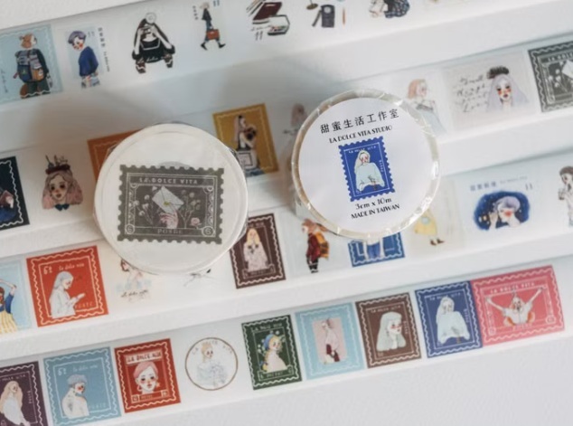 甜蜜生活．甜蜜郵便 3cm郵票造型割型和紙膠帶 <整捲/分裝>