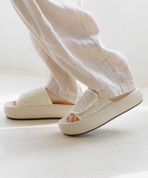 niko and ... 日本限定 奶油色 奶油象牙 度假風 增高 厚底 拖鞋