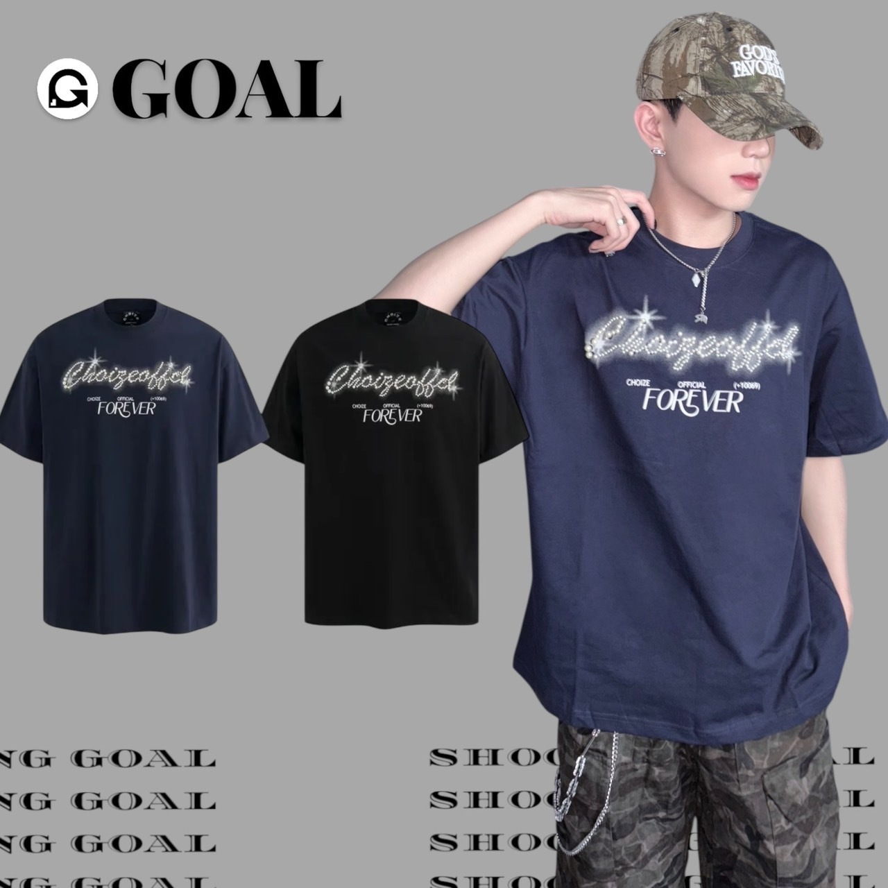 (GOAL) 美式復古珍珠短tee Choize H714