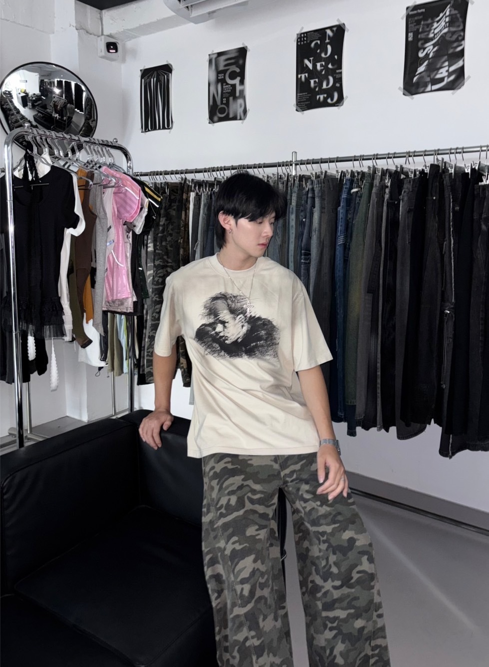 (GOAL) BANGOULUO 手繪素描做舊cleanfit 短tee 2427