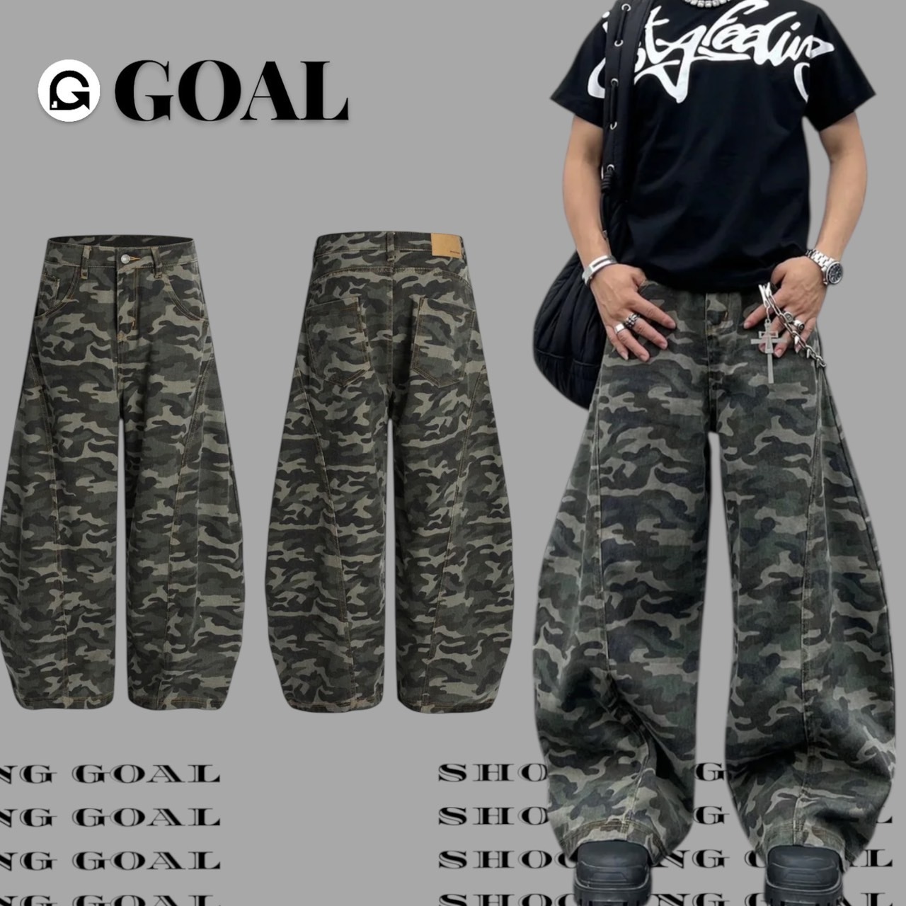 (GOAL) 美式復古迷彩 彎刀褲 G6808 DC+