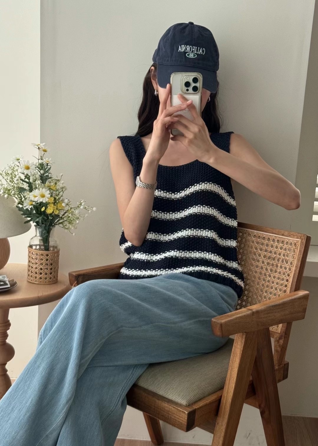 UK07薄款夏日針織條紋背心(現貨)