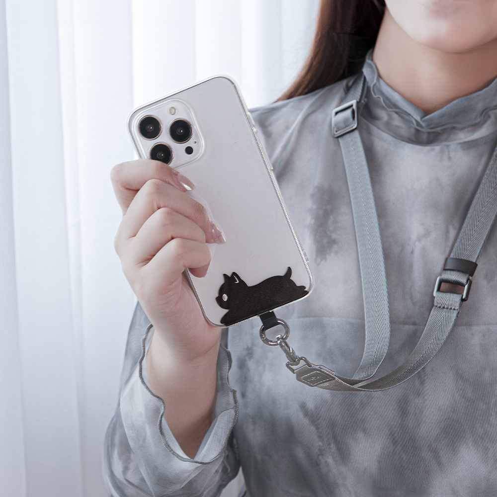 ekax 黑貓咪系列 手機掛繩夾片