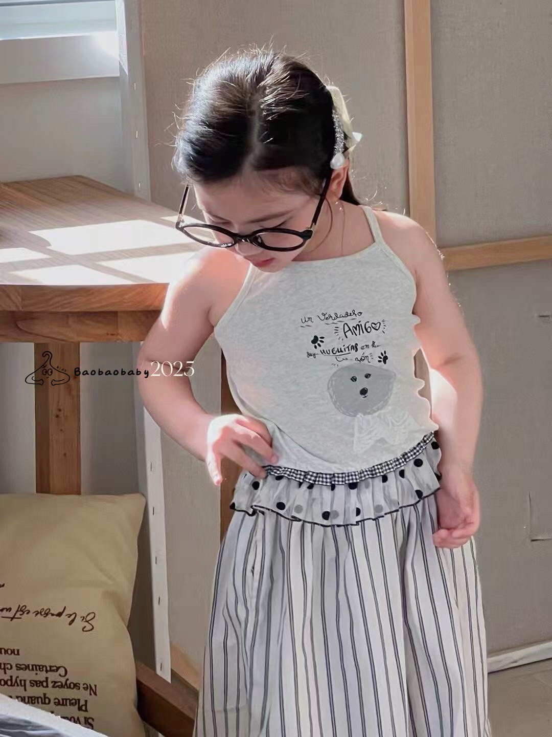 波點熊熊紗背心