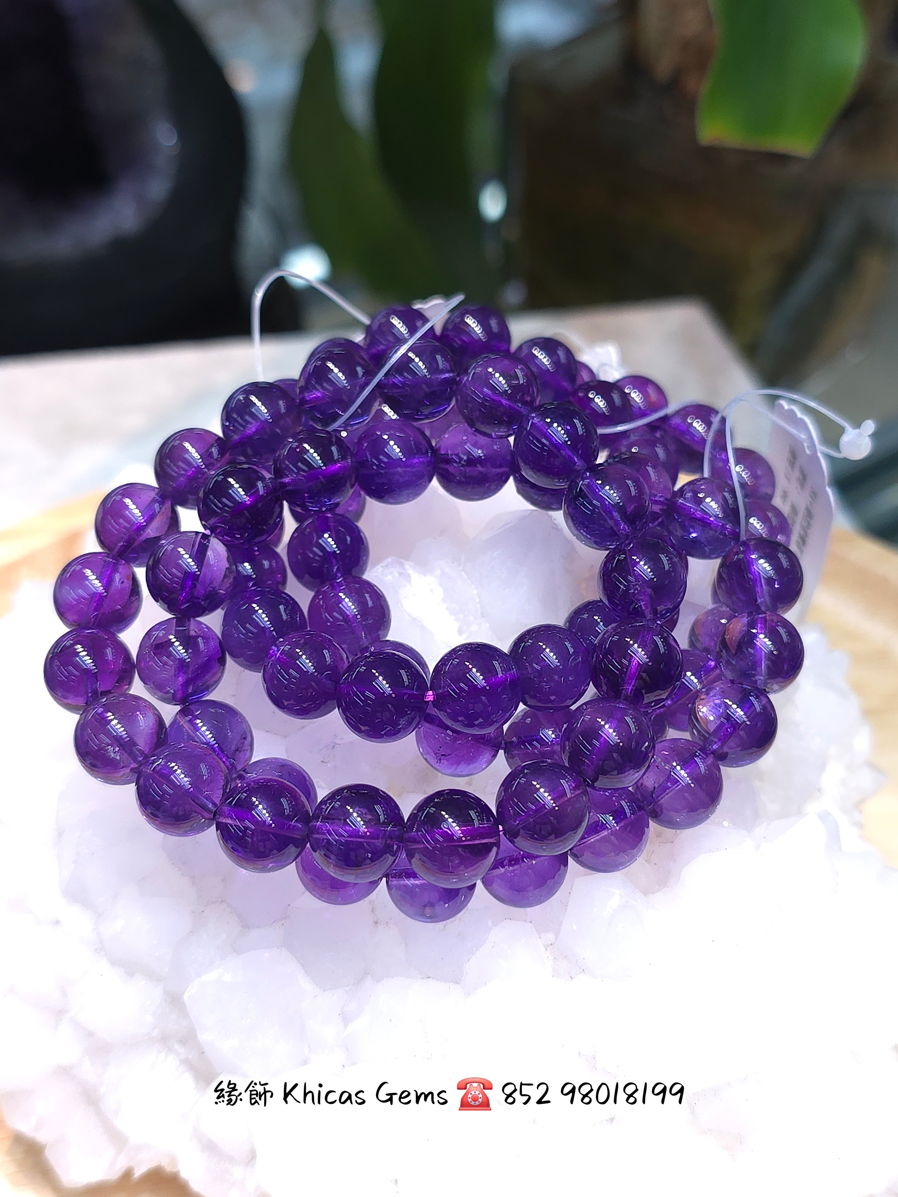天然烏拉圭紫晶手鏈10.5mm