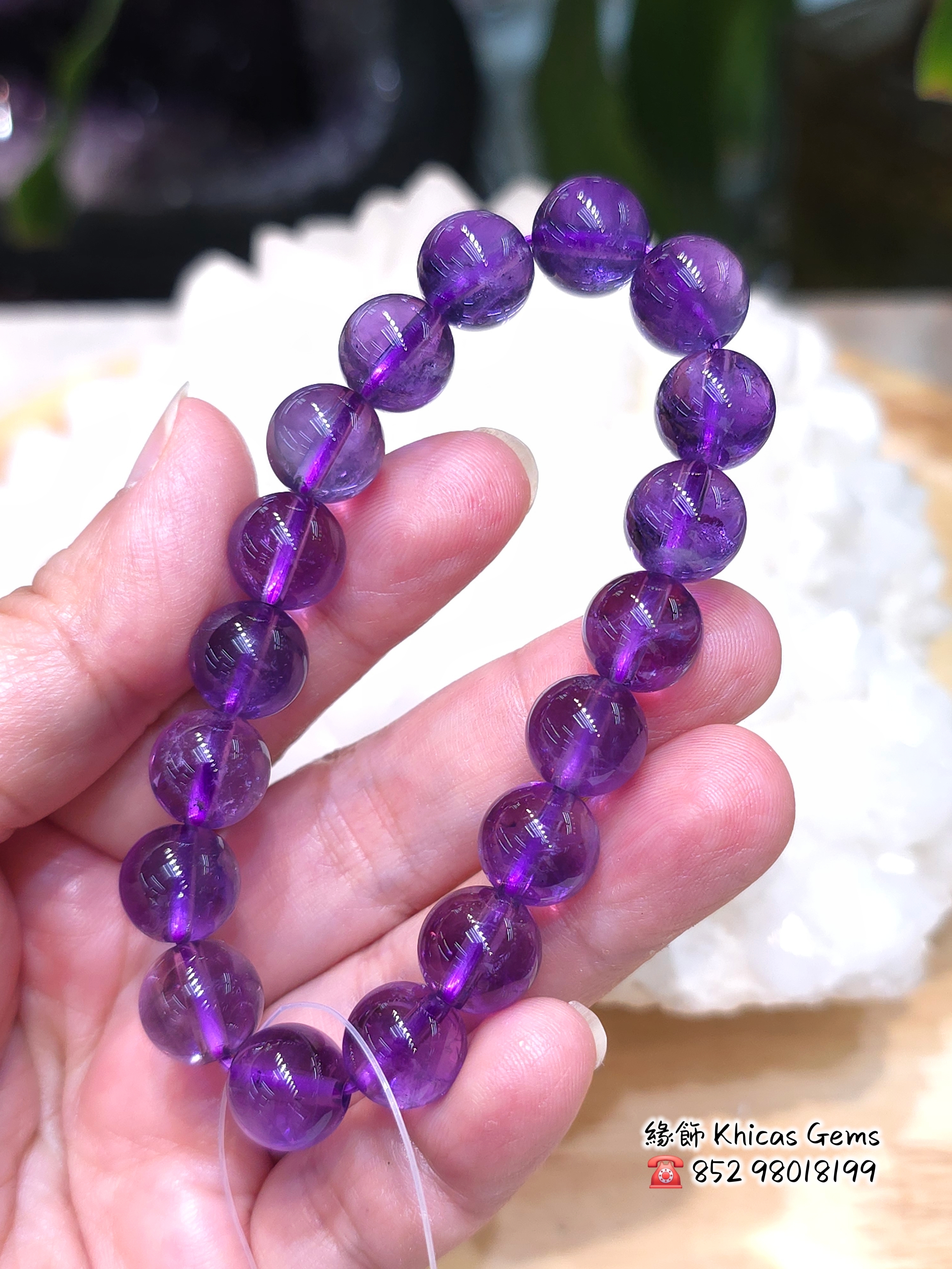 天然烏拉圭紫晶手鏈10.5mm