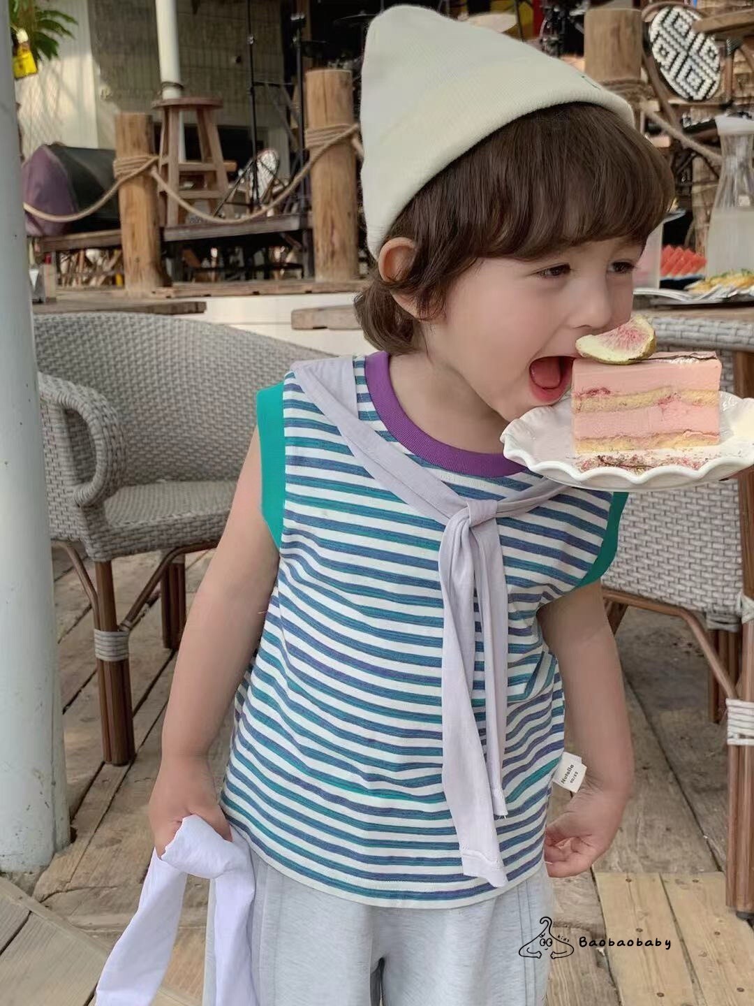 海風條紋涼感背心