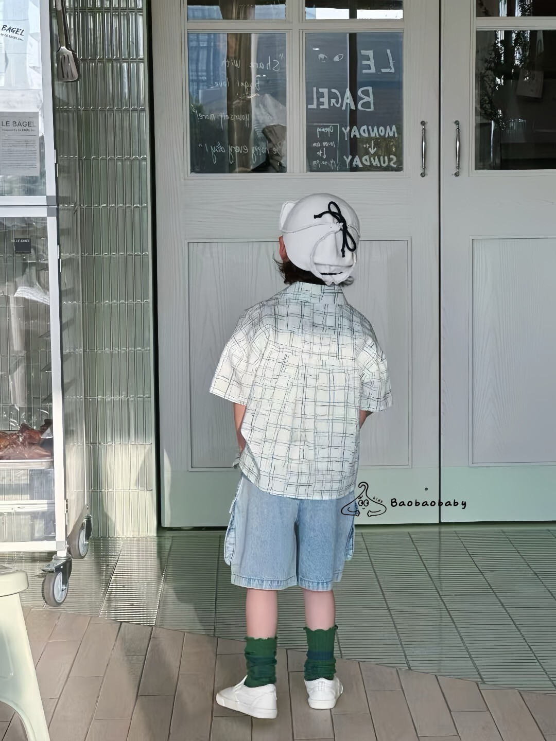 薄荷格子日常襯衫