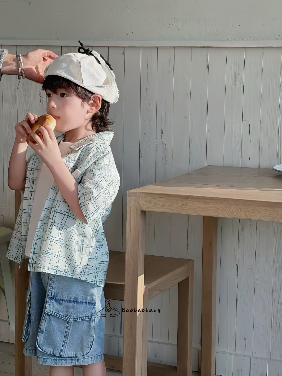 薄荷格子日常襯衫