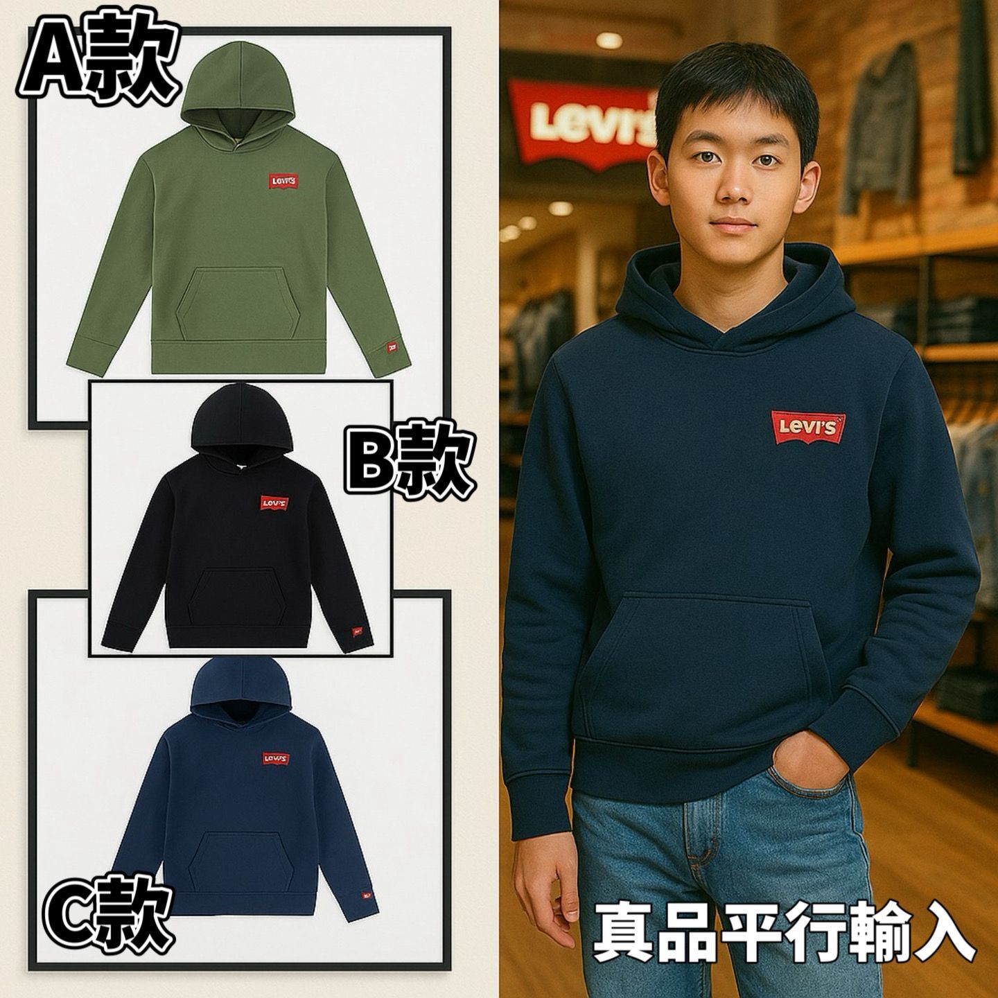 【預購】Levis G060951 男童有帽衛衣