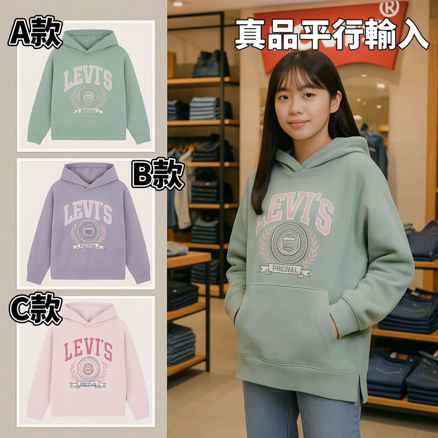 【預購】Levis G060953 女童Collegiate Hoodie