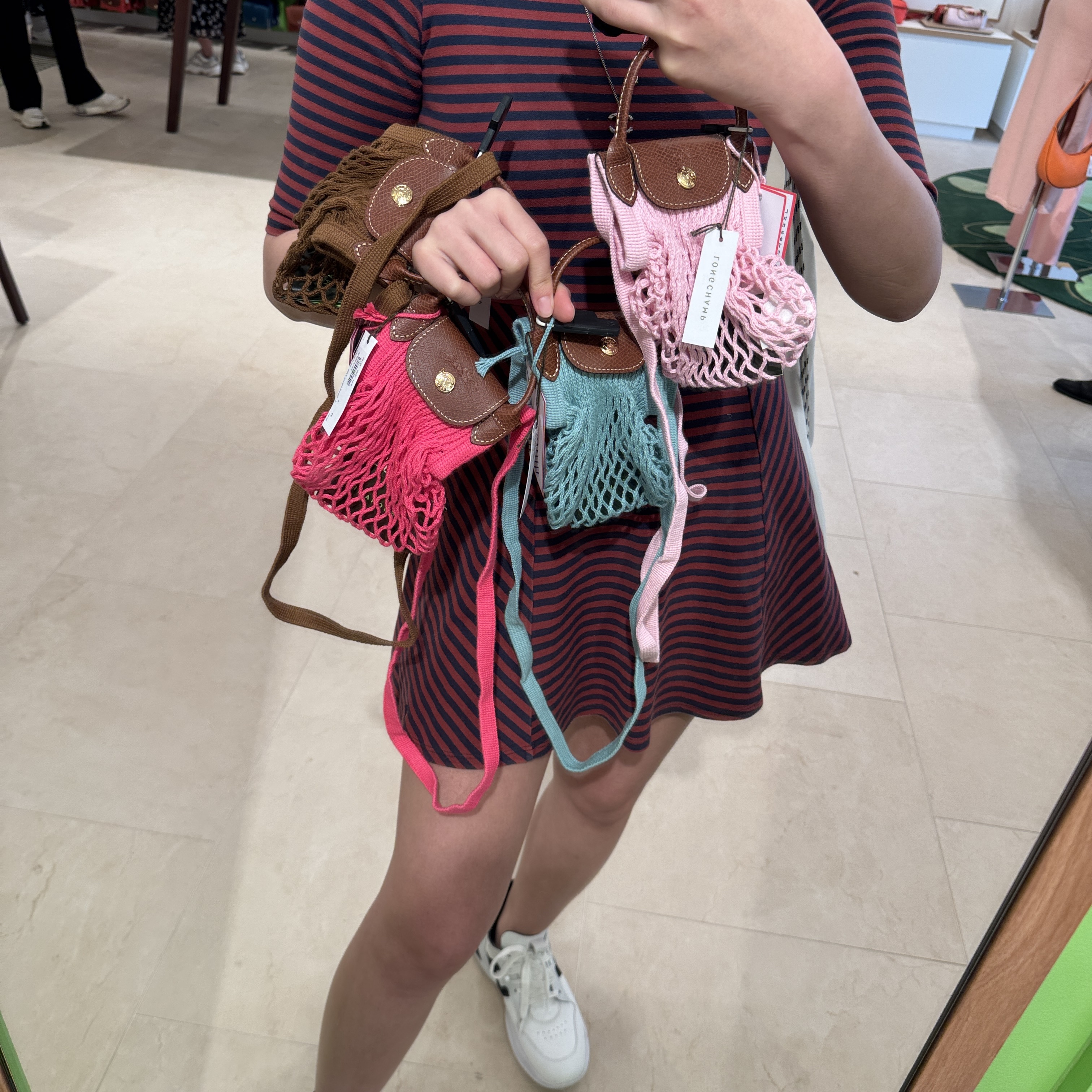 Longchamp net mini crossbody bag multi color 10139