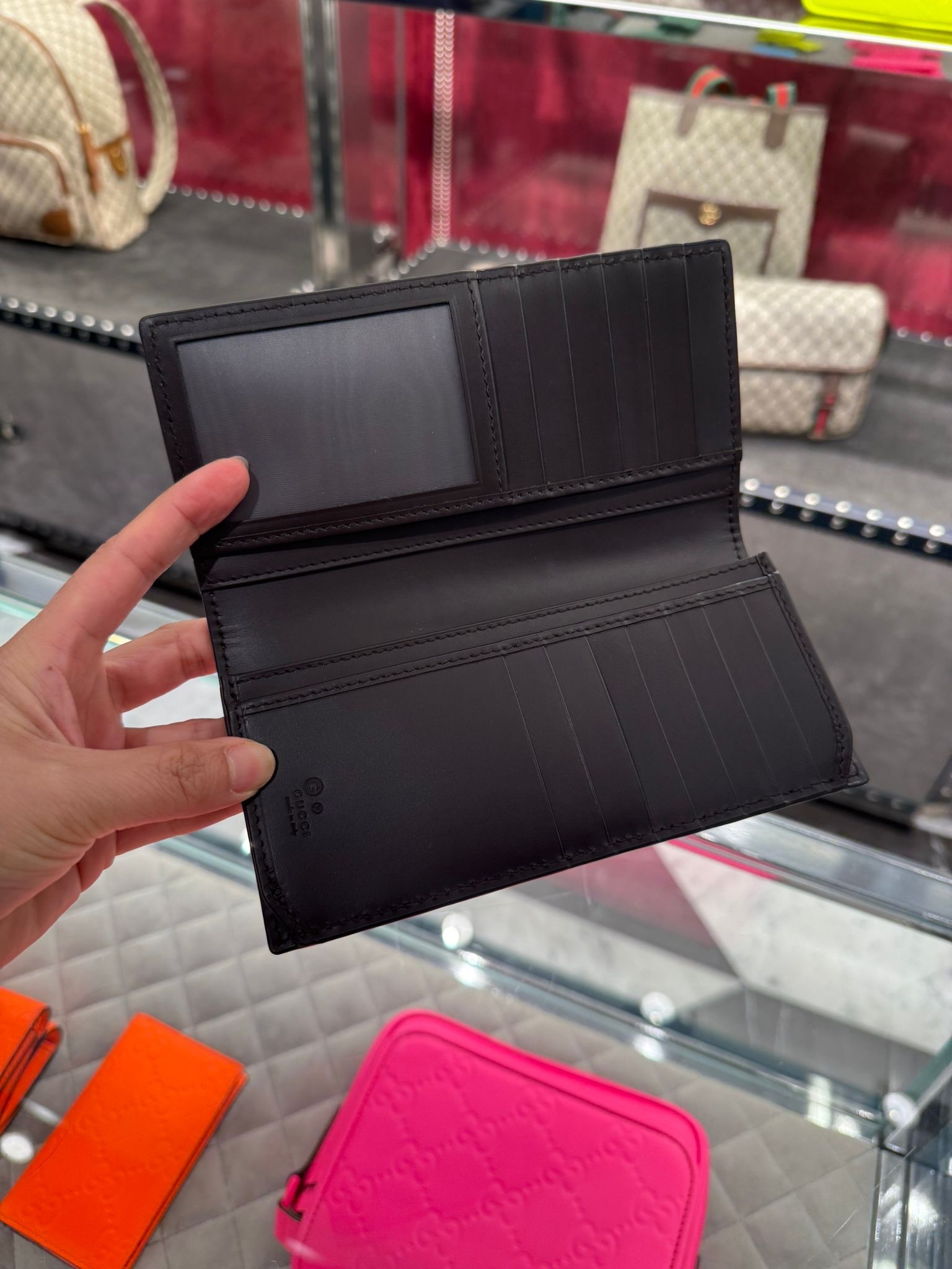 Gucci GG supreme Classic Web Long wallet