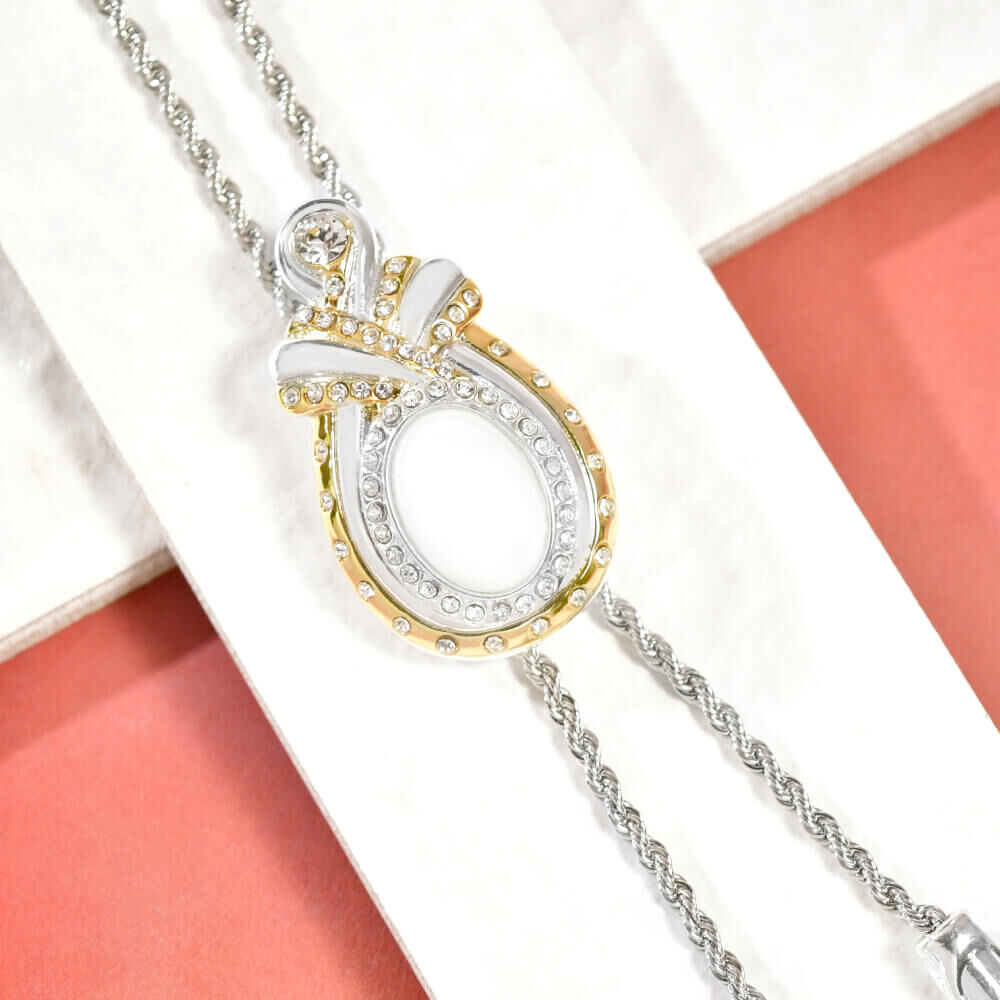 凝結水滴系列  金屬繩 保羅領帶/Bolo Tie/美式領帶 - 新品