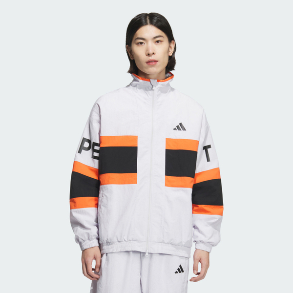 Adidas Word WOV JKT JM2066 男 立領外套 運動外套 休閒穿搭 撞色 白黑橘