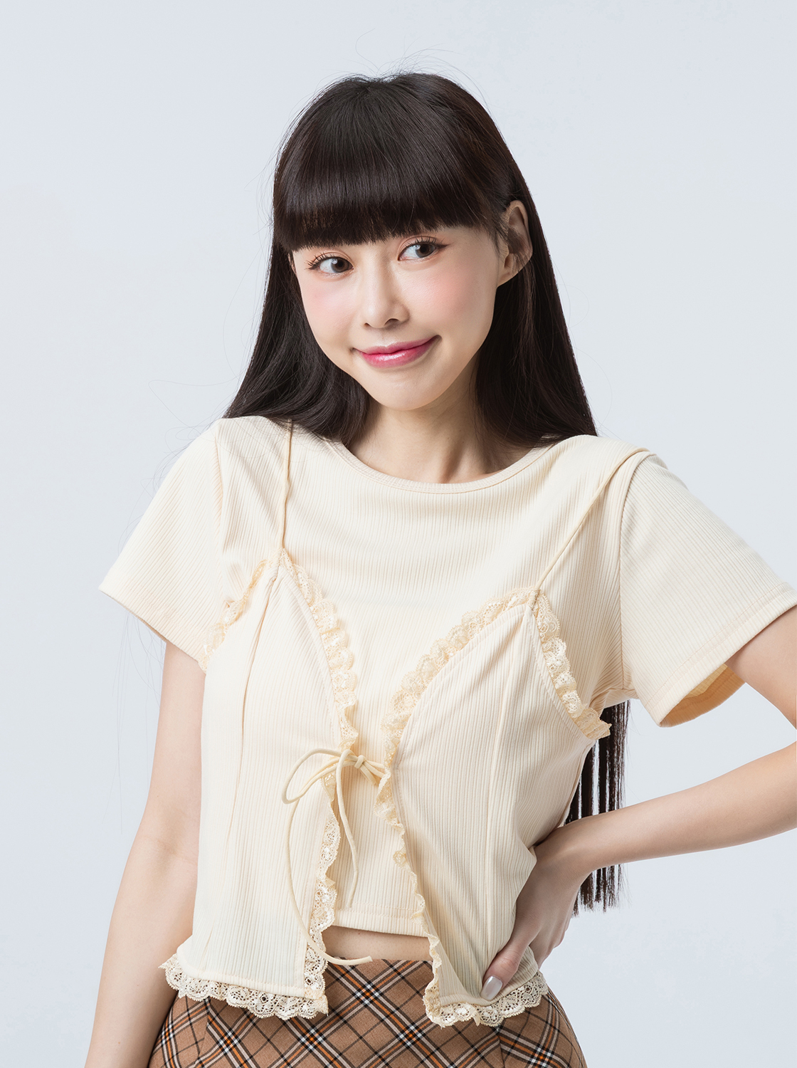 蕾絲花邊兩件式上衣