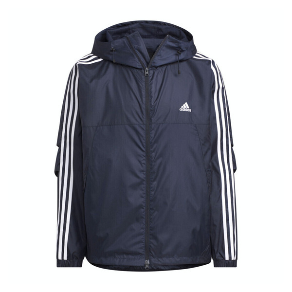 Adidas ES+ 3S WV JKT JF3954 男 連帽 外套 風衣 運動 訓練 寬鬆 輕便 愛迪達 深藍