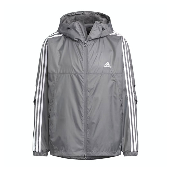 Adidas ES+ 3S WV JKT JF3955 男 連帽 外套 風衣 運動 訓練 寬鬆 輕便 愛迪達 灰白