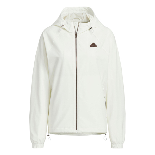 Adidas TECH WV JKT JJ1127 女 連帽 外套 運動 訓練 休閒 實穿 寬鬆 吸濕排汗 米白