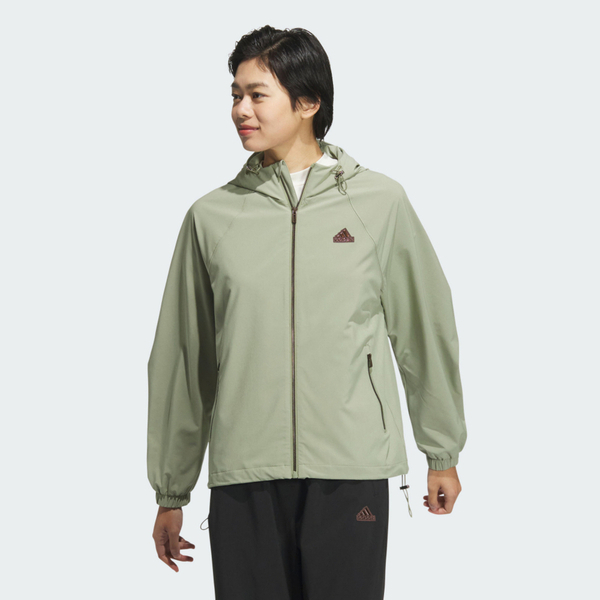 Adidas Tech WV JKT JJ1129 女 連帽 外套 運動 訓練 休閒 吸濕排汗 拉鍊口袋 綠