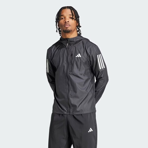 Adidas OTR B JKT IN1483 男 連帽外套 運動外套 慢跑 路跑 訓練 反光 愛迪達 黑