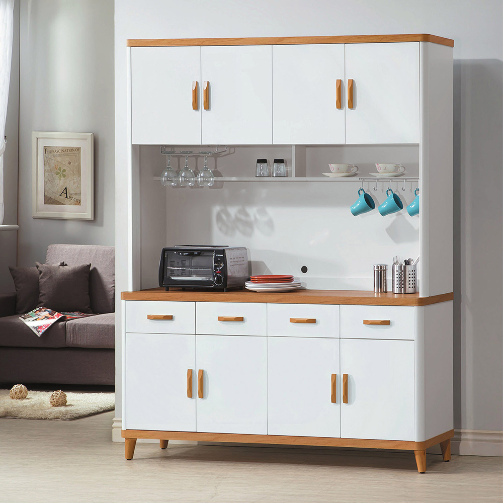 喬菲5.3尺收納高餐櫃/碗盤置物櫃/電器櫃(上座+下座)