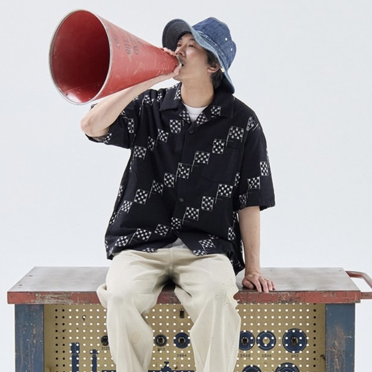 VISVIM MOTORS CLUB 2025 WALLIS DOWN SHIRT S/S KASURI - PRE ORDER ITEM (預訂中)