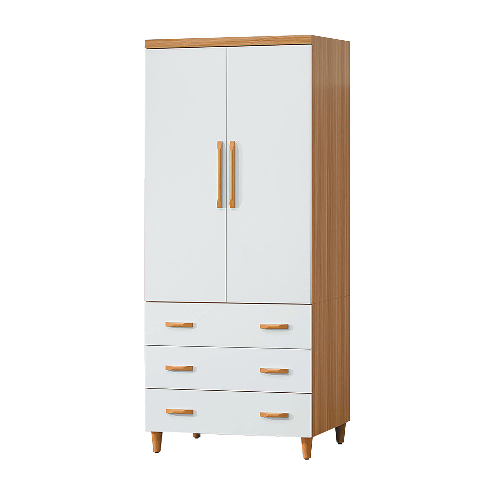 喬菲2.7尺二門三抽衣櫃(單吊桿)