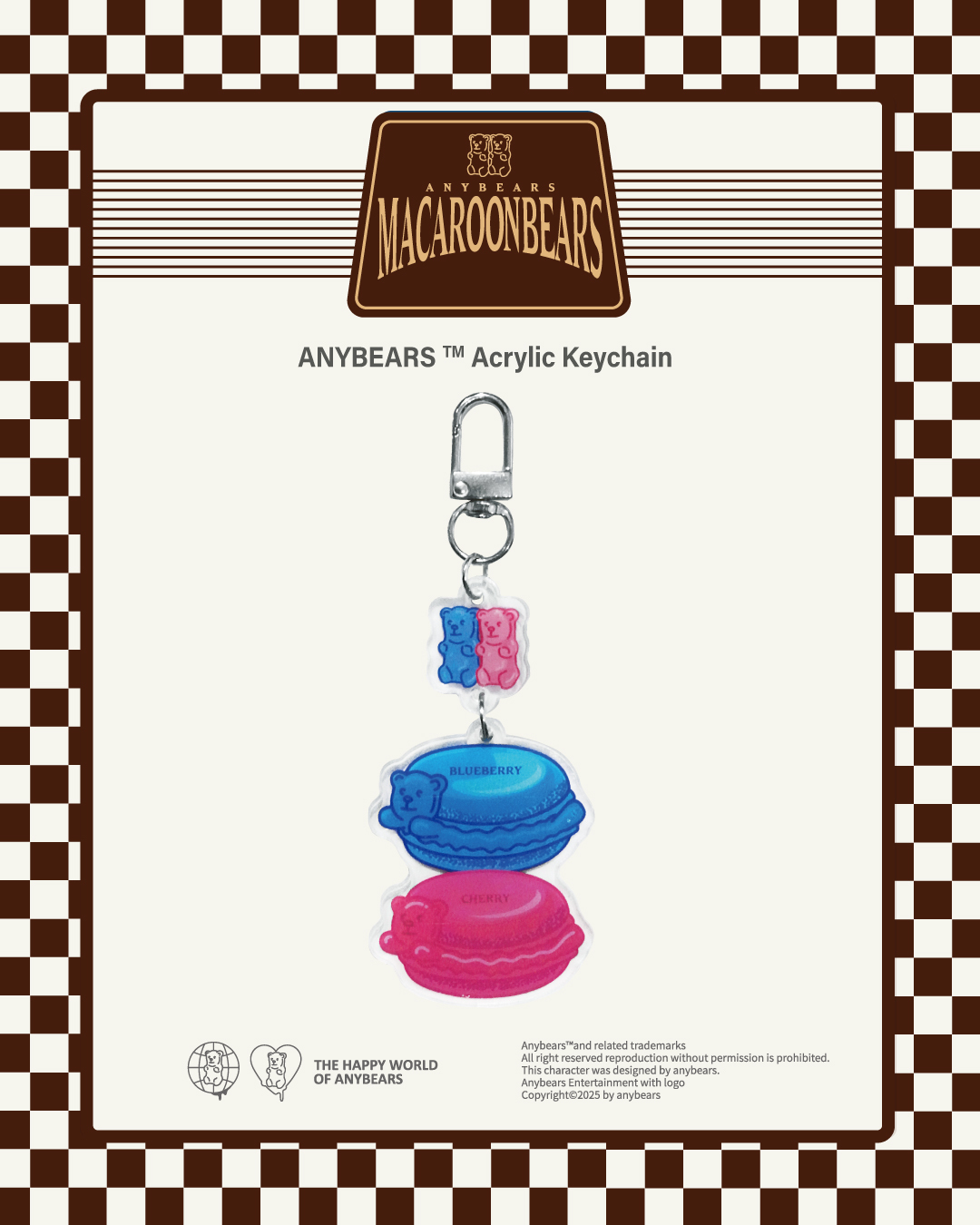 ANYBEARS®馬卡龍熊 壓克力吊飾 Macarons BEAR Acrylic Keychain