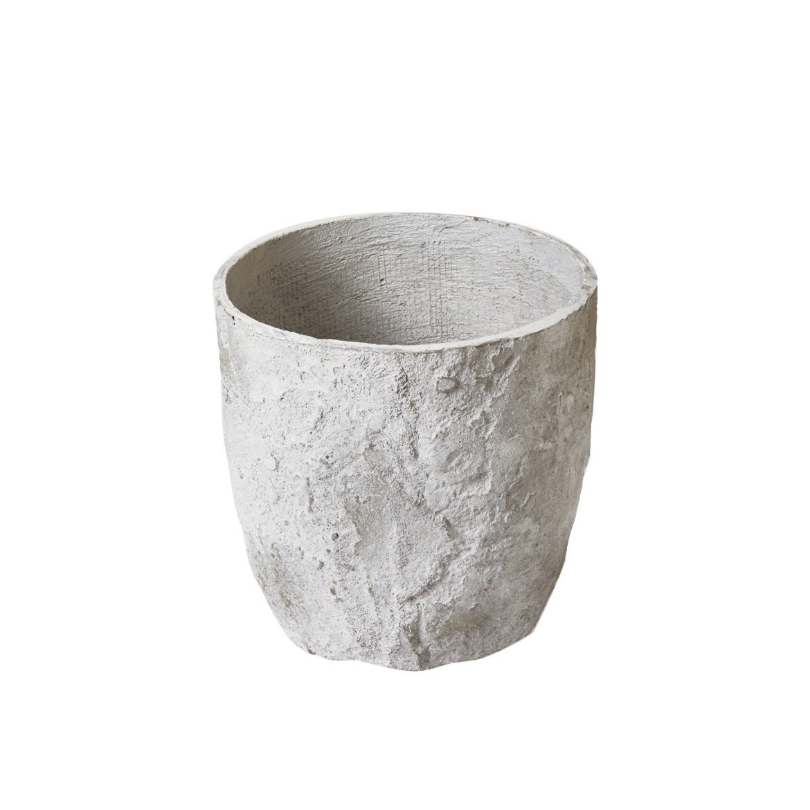 陶瓷花器 磨砂礦石感盆  白