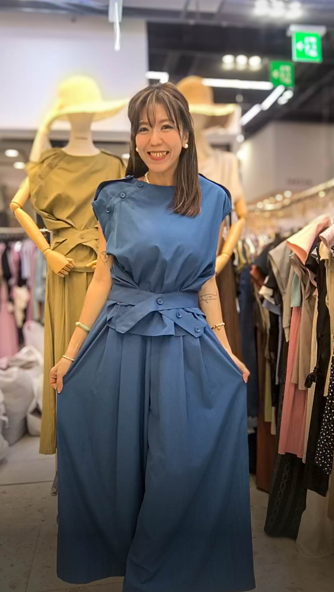 📢PM_K9621  ▶️斜開領口與肩扣上衣 👉B:106cm L:56cm👈