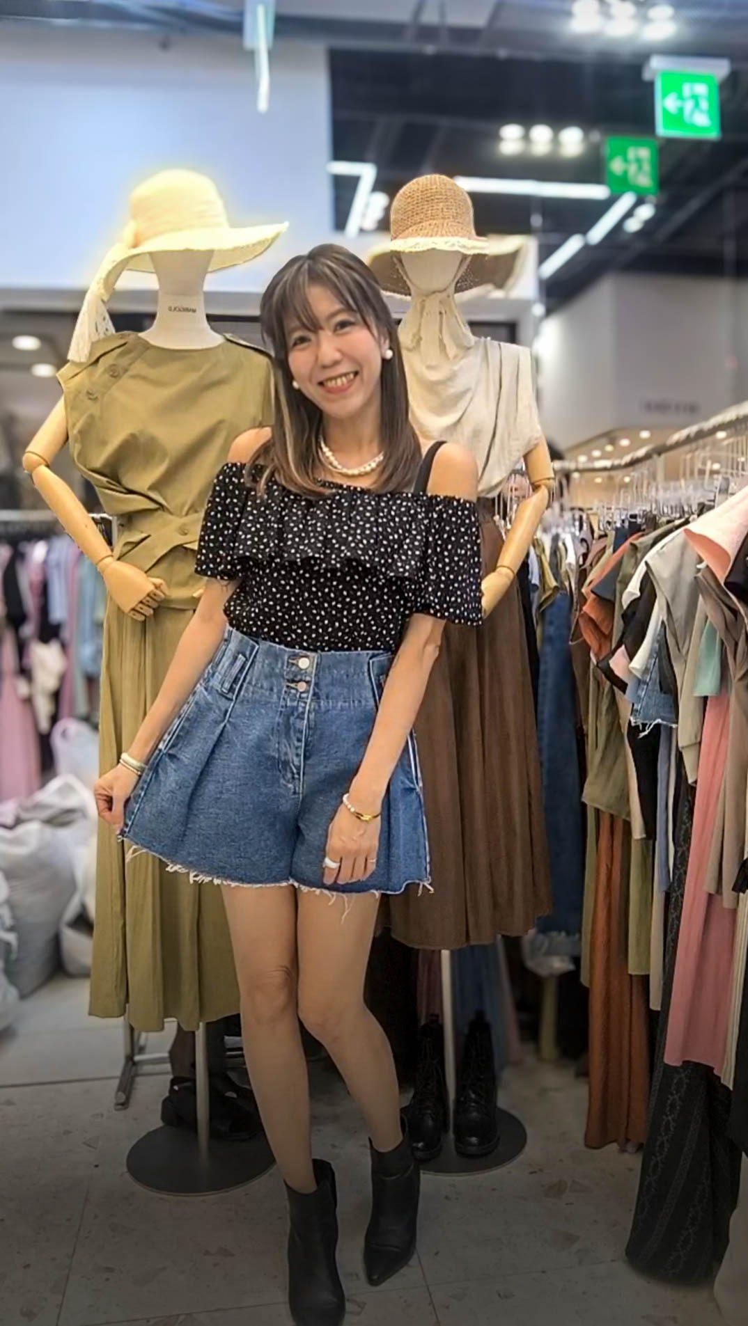 📢PM_K9628  ▶️高腰牛仔短褲 (MM穿M)👉M(W:76-94cm29-31" H:cm) L(W:80-98cm32-34" H:124cm) L:42cm👈
