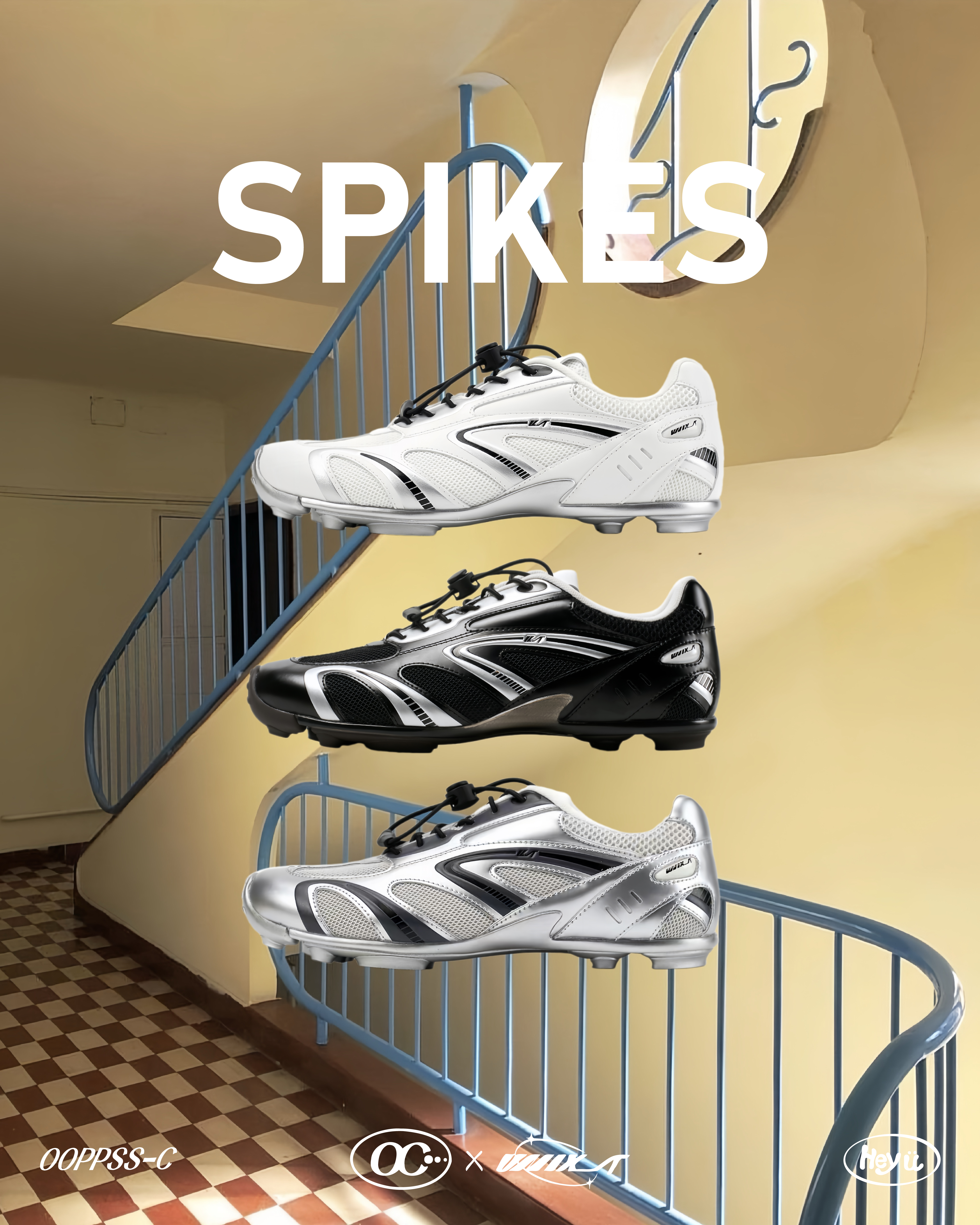 OOPPSS C x UNIXT JOINT FOOTBALL SHOES 聯名款(白/黑/銀)