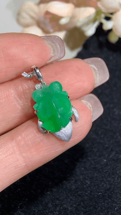 5292250 翡翠年年有魚吊墜小掛件