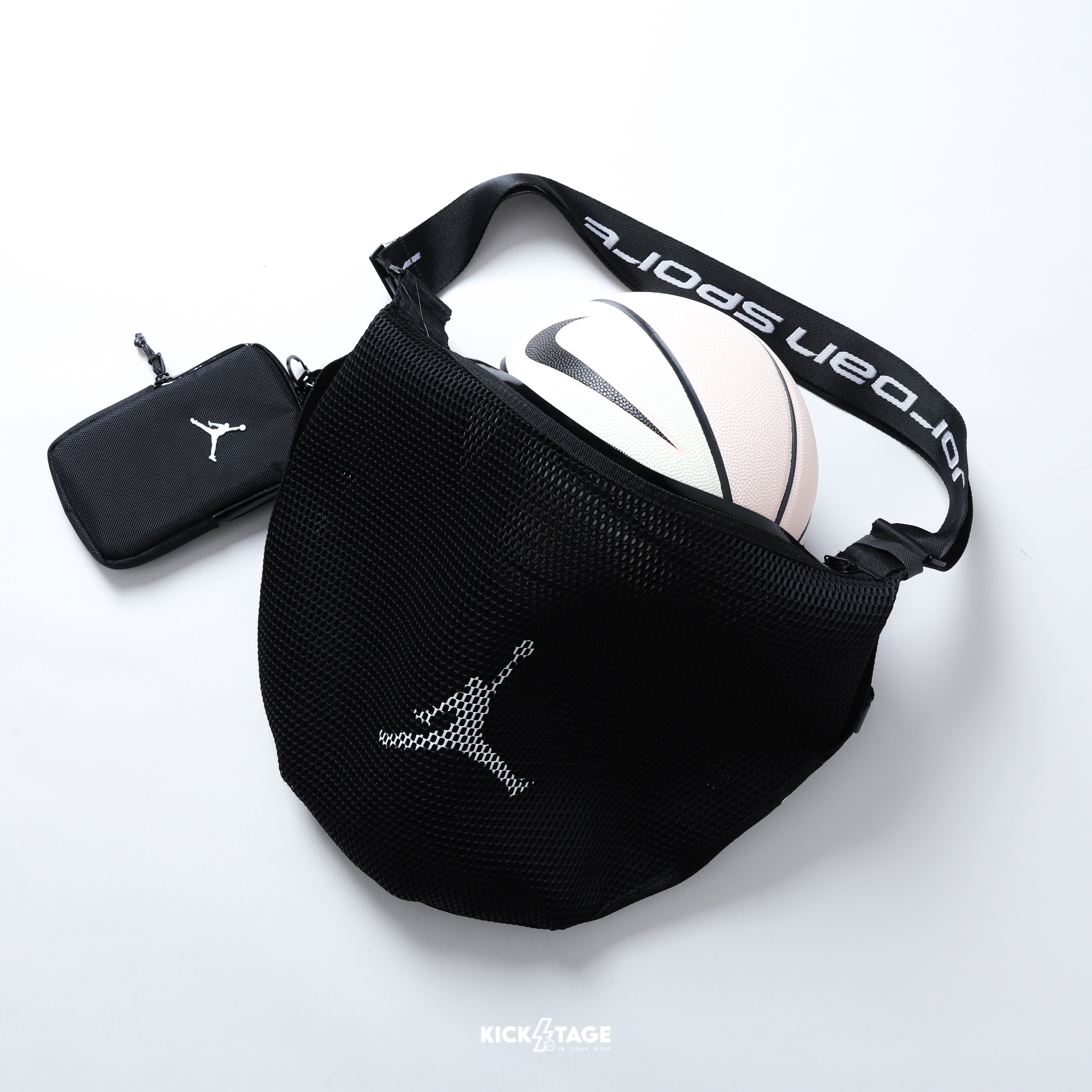 NIKE JORDAN SPORT BAG 黑色 22.9升 掛包 運動包 網袋 籃球包【HQ7235-010】JD2433037AD-001