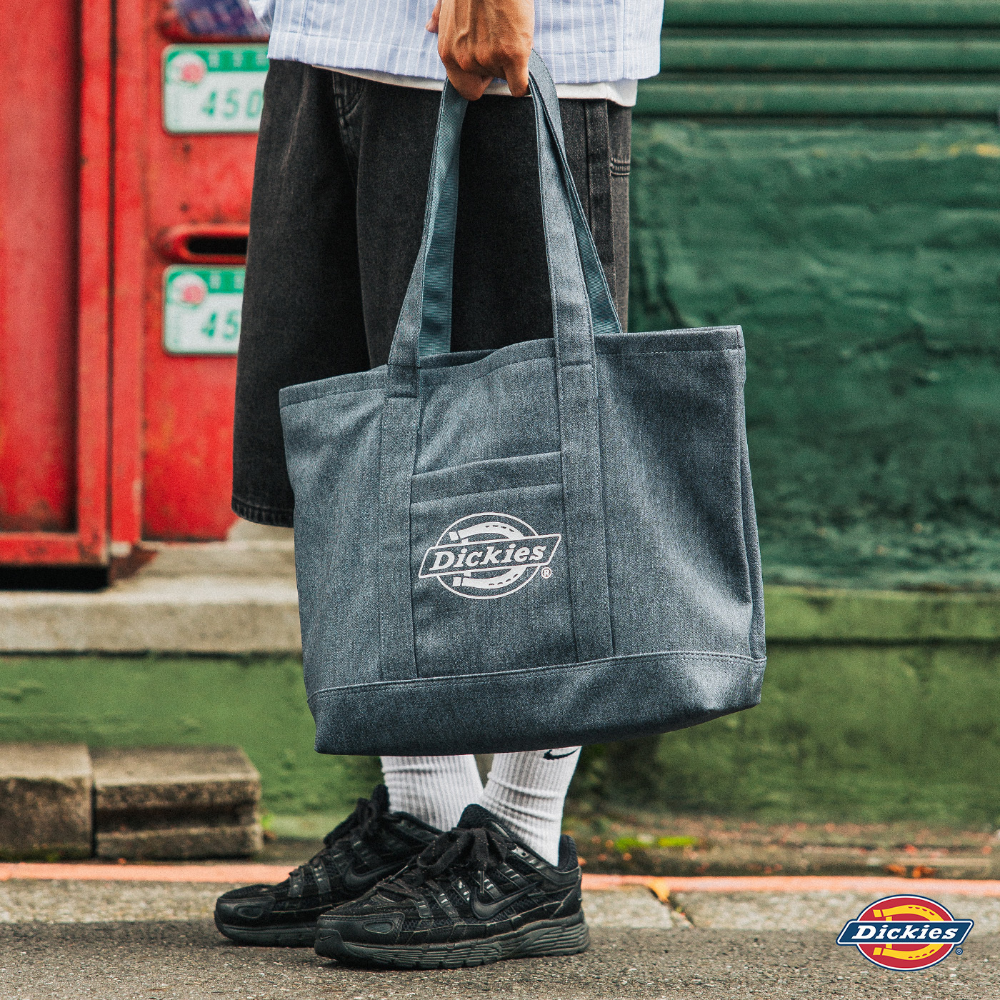 Dickies 男女款 水洗 丹寧牛仔托特包