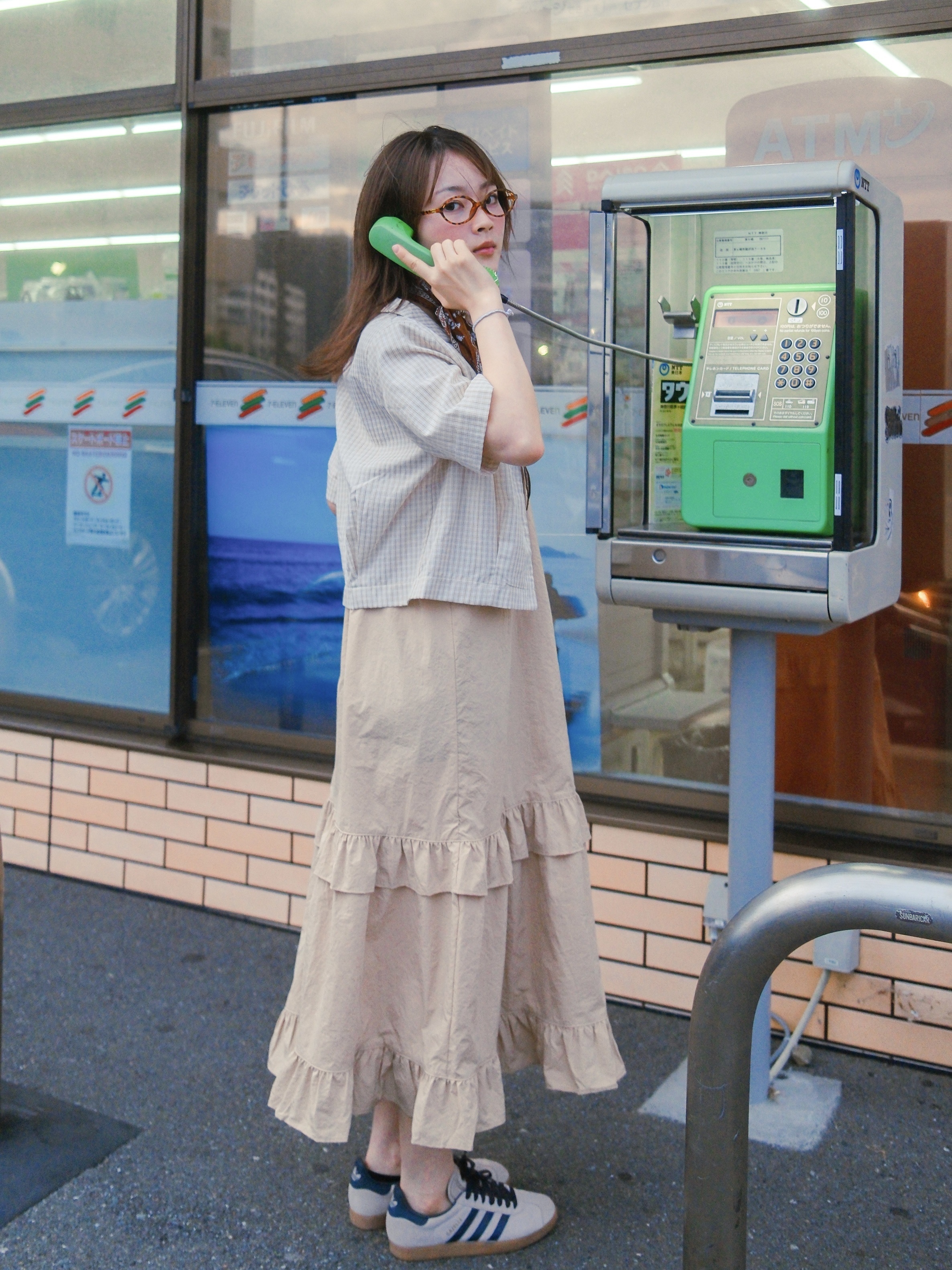 通爽棉麻～短版小格仔恤衫 - BL52568