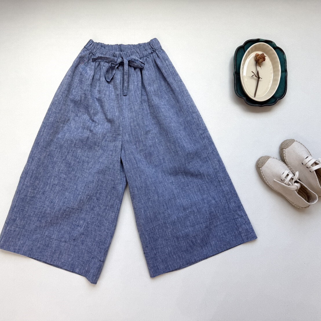 MINIMOM 棉麻寬褲 Ingrid Trousers-Blue