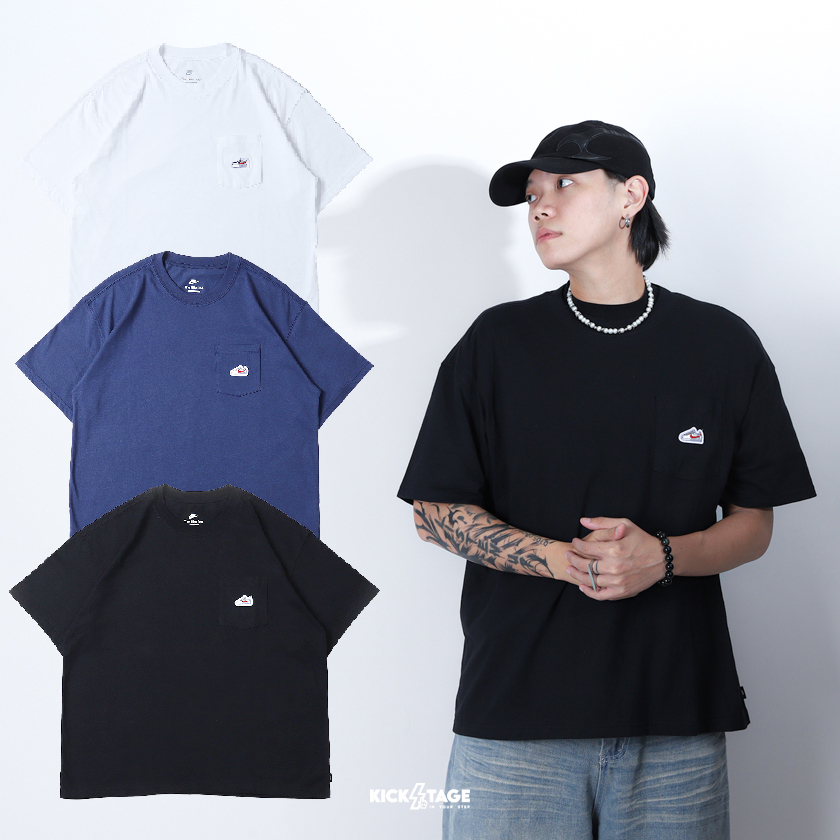 男女款 NIKE NSW CORTEZ TEE 白 黑 藍 阿甘鞋 刺繡LOGO 寬鬆 純棉 休閒 短袖 短T【IB1383】