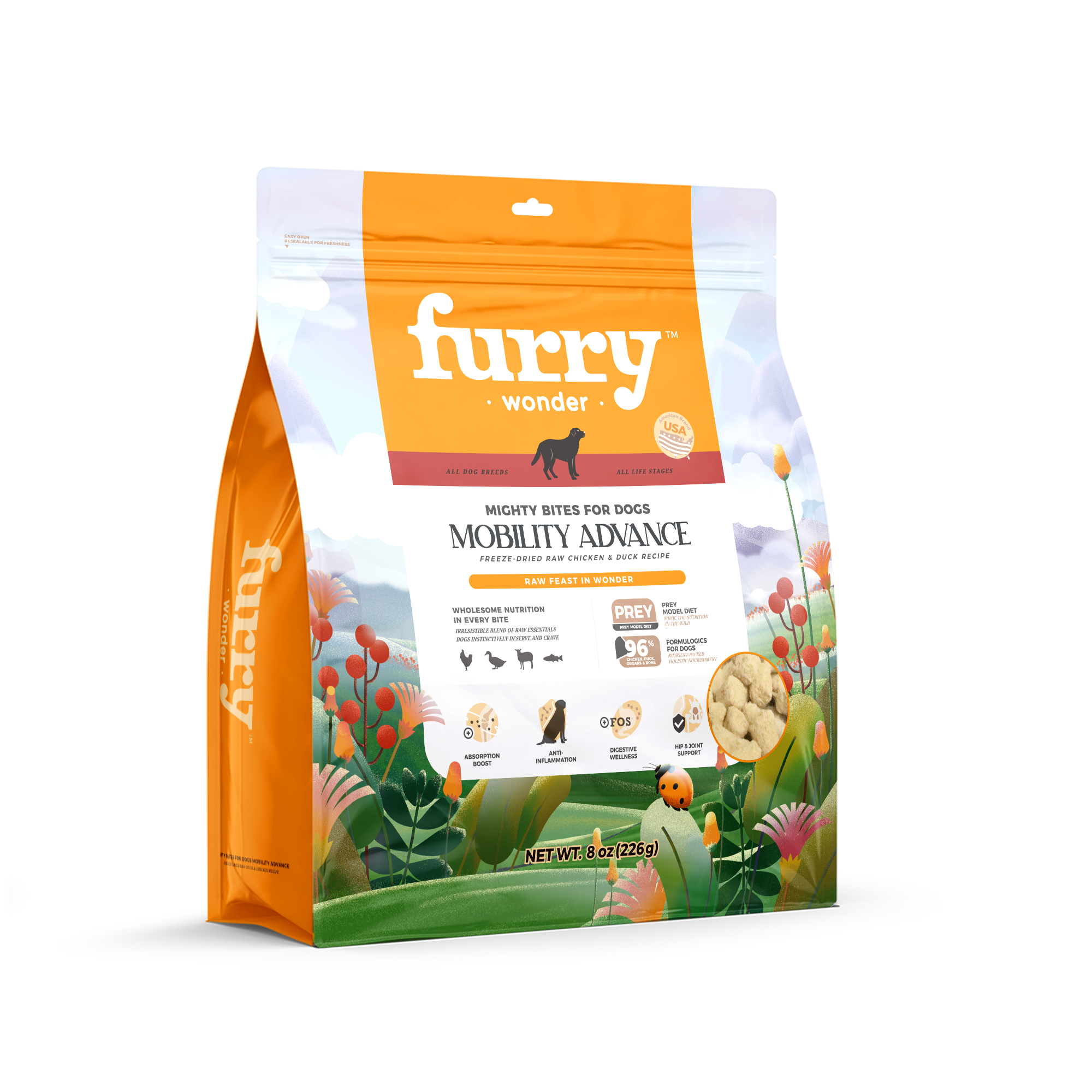 美國 Furry Wonder 全犬 關節保健 主食凍乾 鴨肉 + 雞肉 8oz /16oz  (狗脫水糧)