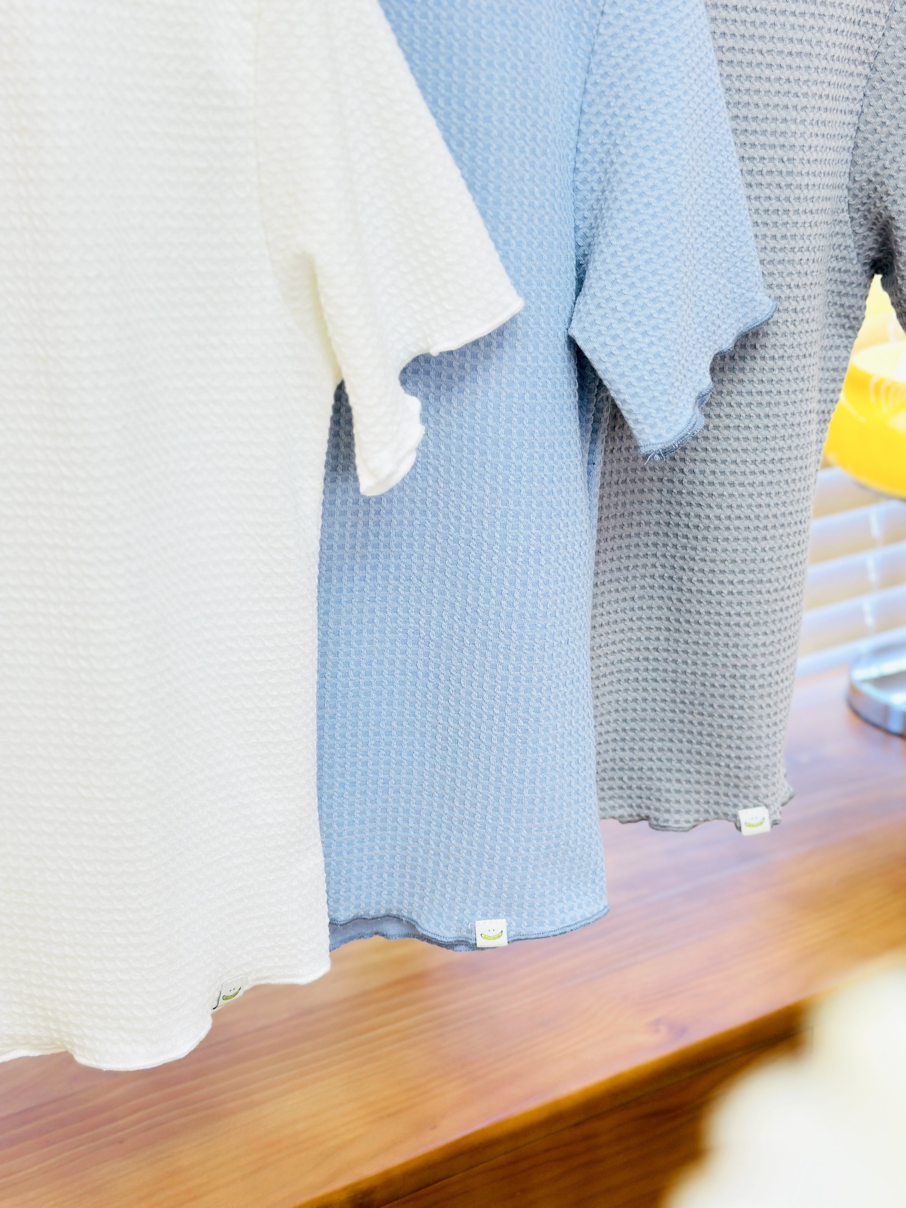 三色 / 柔軟窩夫格短袖上衣 / Soft Waffle Short Sleeve Top