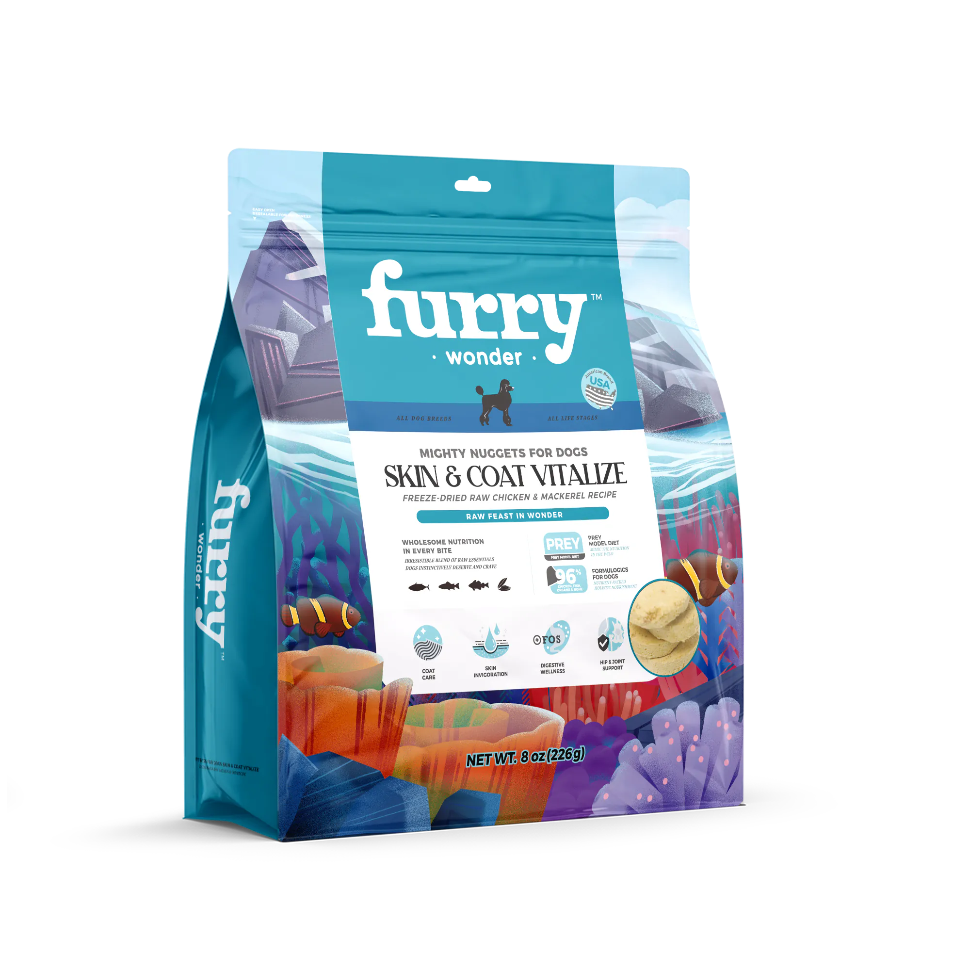 Furry Wonder 全犬 美毛護膚 主食凍乾 雞肉+鯖魚味 8oz/16oz