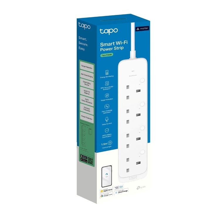 TP-Link Tapo P304M 智慧型Wi-Fi 拖板 (四個獨立插座)