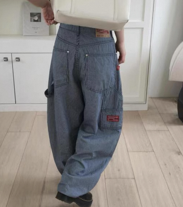 牛仔vintage ballon pants