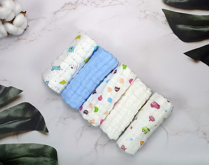 Lenny World LW1035 全棉嬰兒紗布巾 (5條裝)