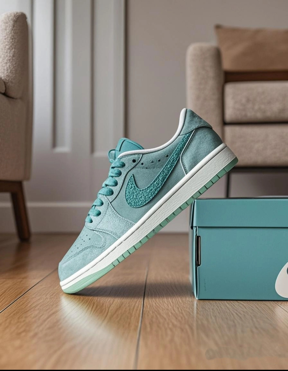 女鞋 NIKE W AIR JORDAN 1 RETRO LOW OG 薄荷 麂皮 復古 水洗 水晶底 運動 休閒鞋【HQ8111-300】AJ1