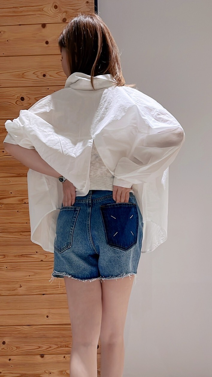 Nellie&Co.撞色口袋純棉牛仔熱褲(特)